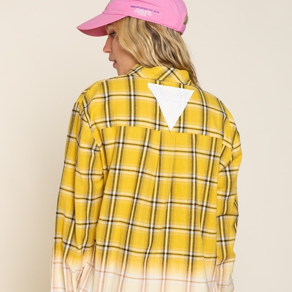 Plaid Woven Button Oversize Shirt in BOTH … - Picture 6 of 13